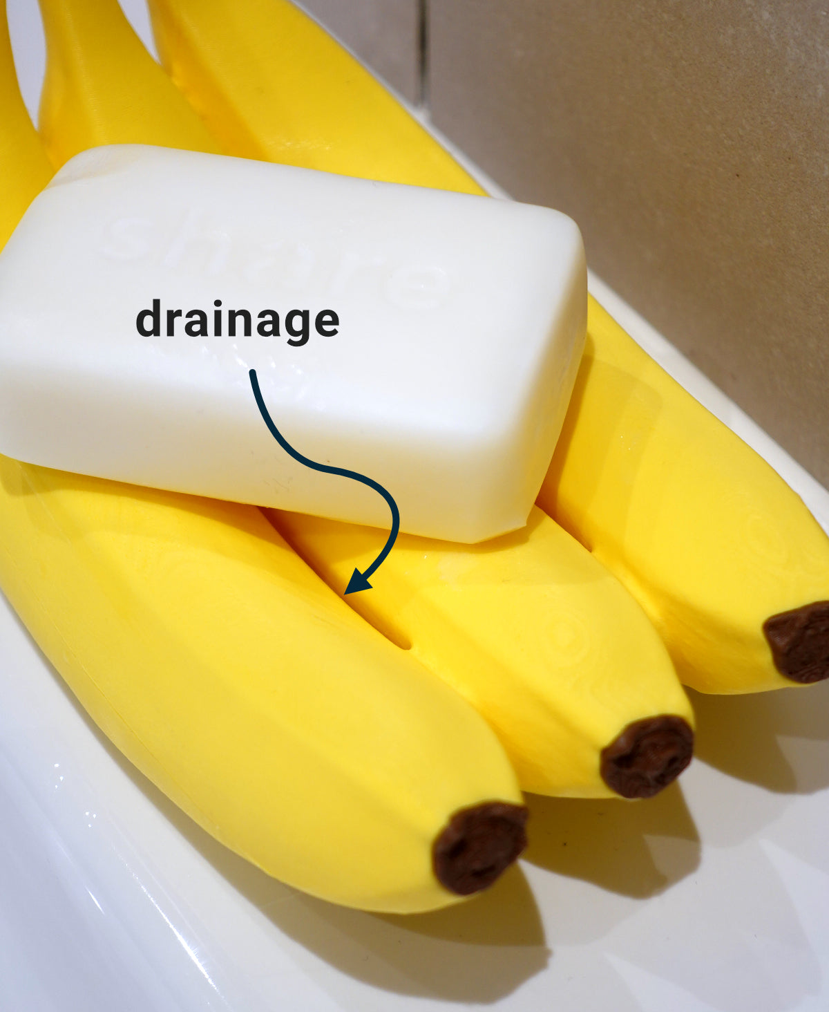 Bananen-Seifenschale mit Abtropffach – 3D-Scan Original
