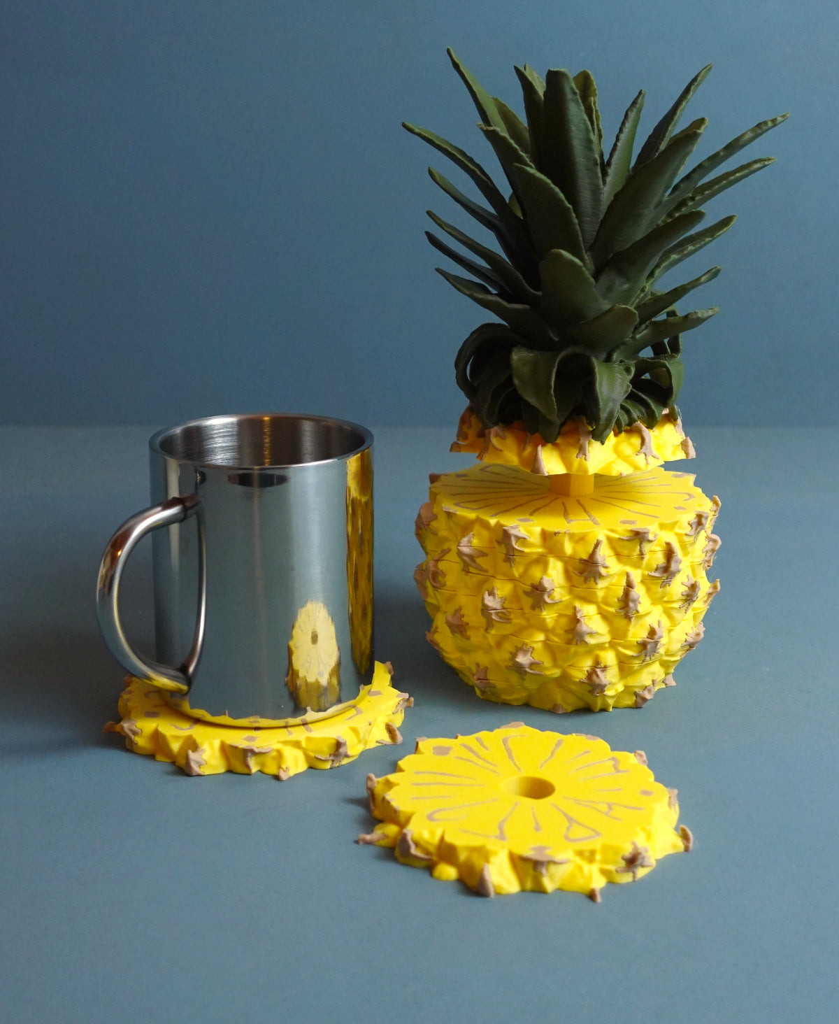 Ananas-Untersetzer-Set – 3D-Scan vom echten Original