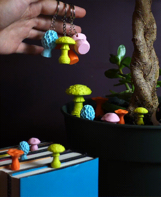 Mini-Pilz Bundle – Lesezeichen, Schlüsselanhänger & Deko (4 Arten)