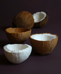 Kokosnuss-Schalenset – 4 stapelbare Schalen ergeben eine Kokosnuss